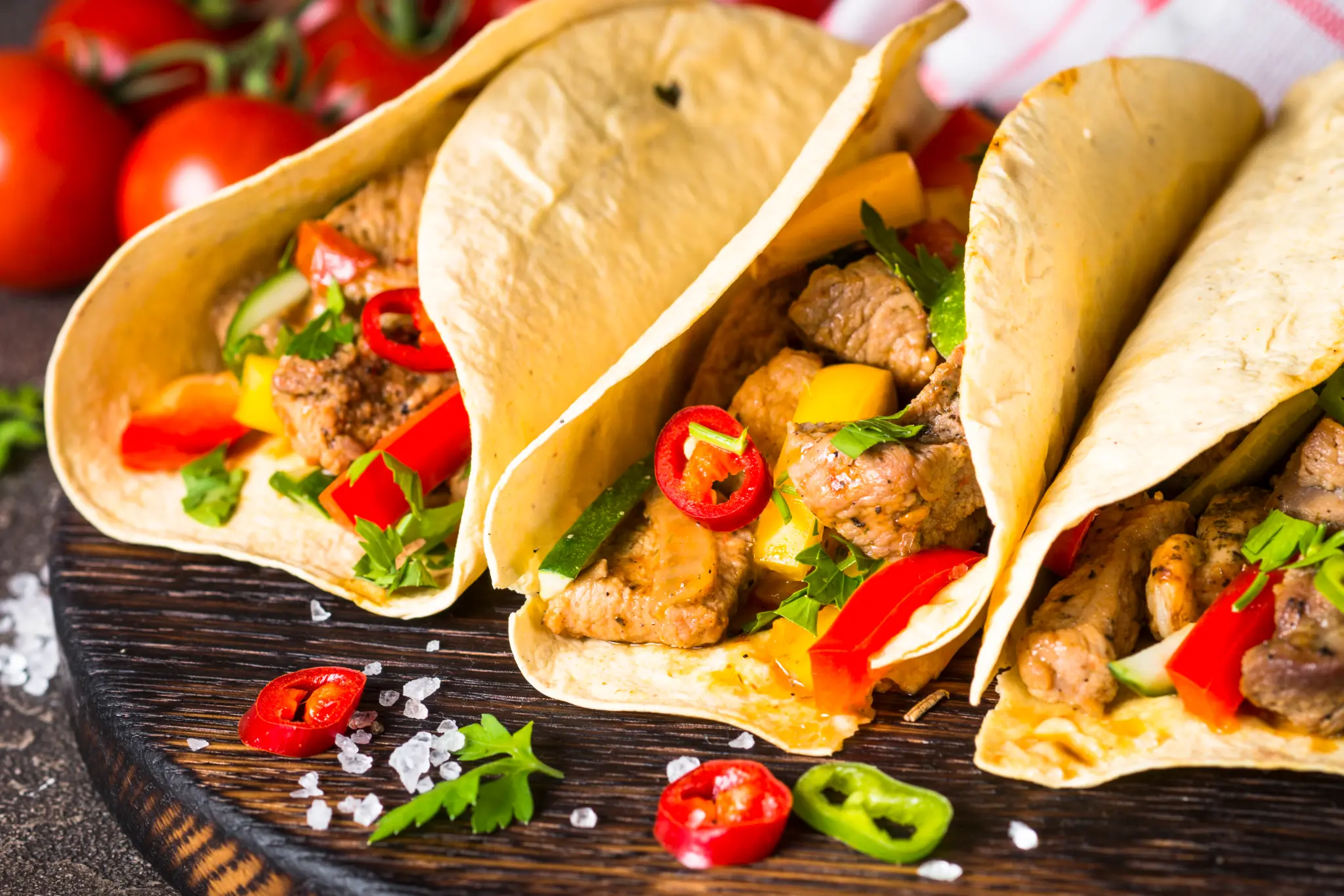 Mexican Pork Tacos with Vegetables